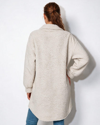 Longline Teddy Coat | Women | Soft Plush Jacket | Cozy Winter Outerwear | Steven & Levon