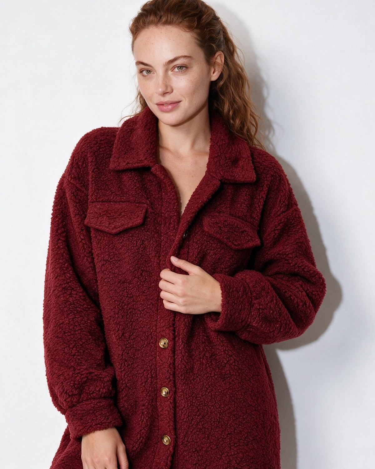 Longline Teddy Coat | Women | Soft Plush Jacket | Cozy Winter Outerwear | Steven & Levon