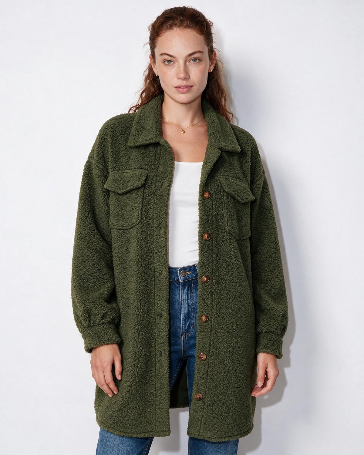 Longline Teddy Coat | Women | Soft Plush Jacket | Cozy Winter Outerwear | Steven & Levon
