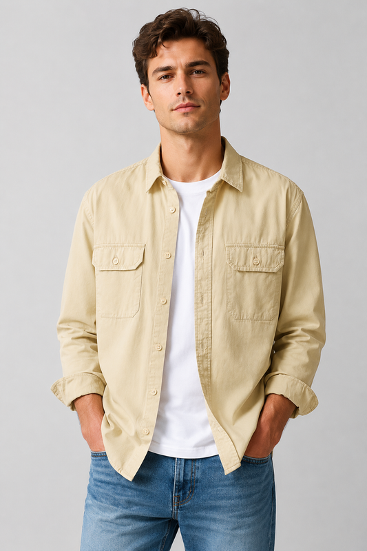 Men's Cotton Casual Shirt | Cotton | Relaxed Fit Button-Up | Everyday Smart Casual | Steven & Levon