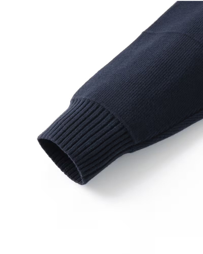 Men's Full Zip Knit Cardigan | Stand Collar | Soft Knit Sweater | Long Sleeve | Smart Casual | Steven & Levon