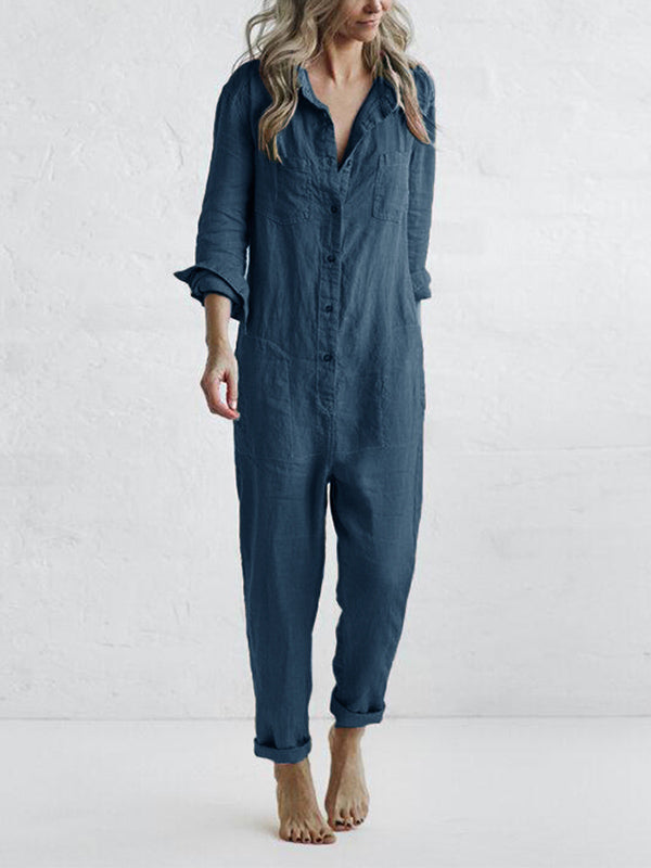 Women's Jumpsuit | Long Sleeve Casual Jumpsuit | Relaxed Fit | Steven & Levon