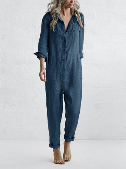Women's Jumpsuit | Long Sleeve Casual Jumpsuit | Relaxed Fit | Steven & Levon