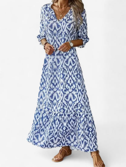 Summer Boho V-Neck Maxi Dress | Women | Flowy Holiday Dress | Steven & Levon