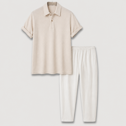 Men's Lightweight Summer Two Piece Set | Men | Breathable Casual Co-Ord Outfit | Relaxed Fit | Steven & Levon