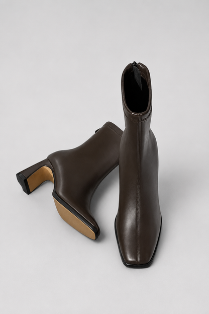 Square Toe Block Heel Ankle Boots | Women's Winter Boots | Warm Lined | Side Zip | Steven & Levon