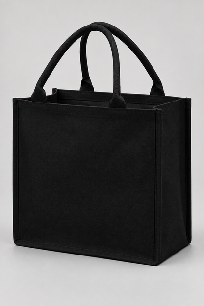 Unisex Canvas Tote Bag | Large Capacity | Thickened Handheld Shopping Bag | Black | Steven & Levon