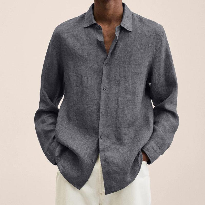 Linen Long Sleeve Shirt | Men | Tailored Fit | Breathable Casual Smart Shirt | Steven & Levon