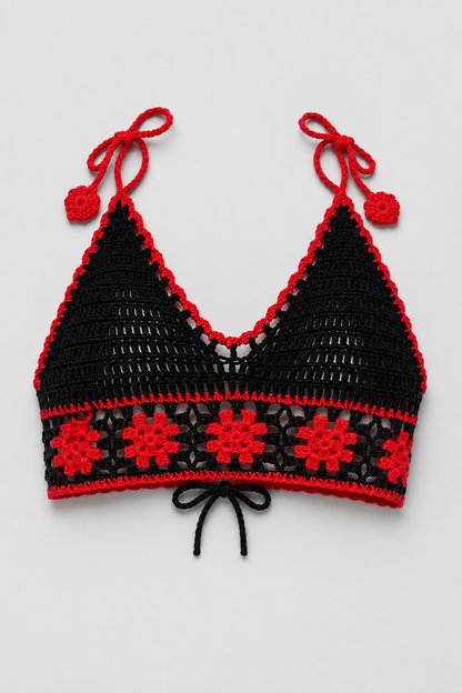 Hand Crochet Bralette | Women | Soft Knit Fabric | Lightweight Breathable Fit | Boho Style | Steven & Levon
