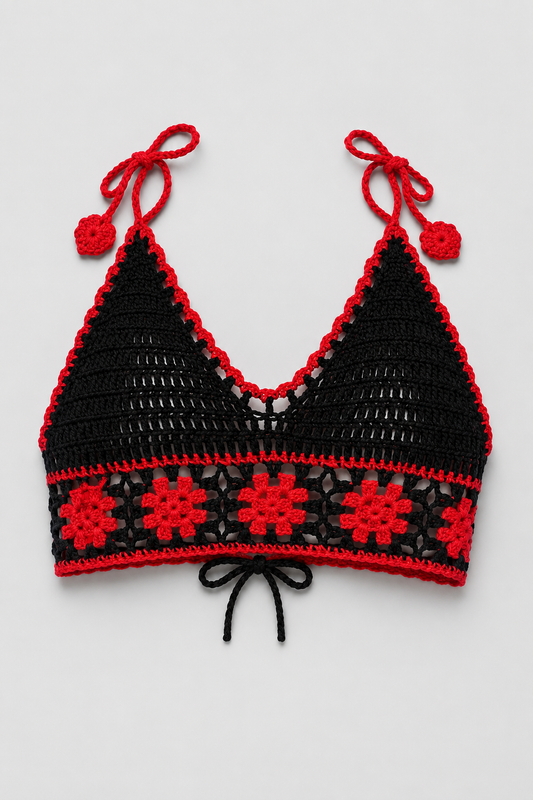 Hand Crochet Bralette | Women | Soft Knit Fabric | Lightweight Breathable Fit | Boho Style | Steven & Levon
