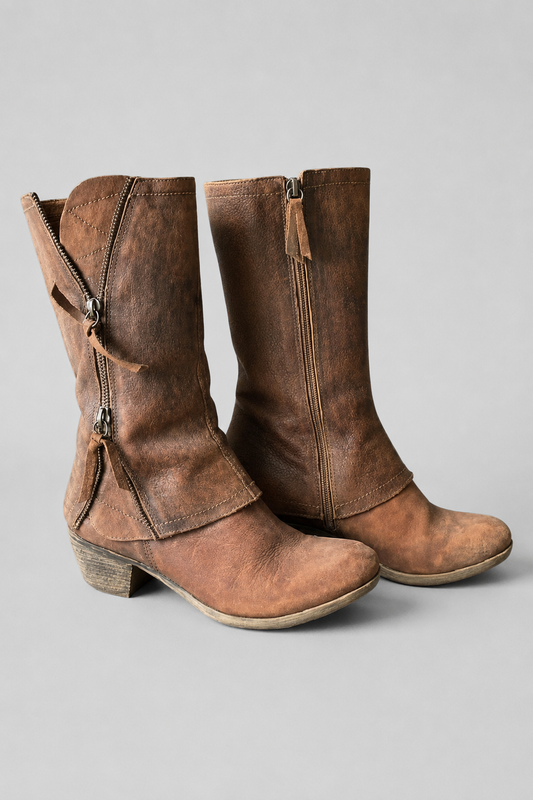 Mid Calf Cowboy Boots for Women | Western Style | Low Heel | Pull-On Design | Steven & Levon