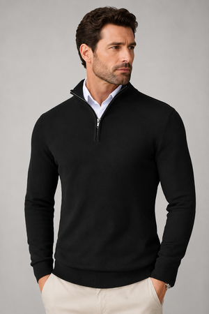 Classic Half Zip Sweater | Men | Knit Pullover | Soft Comfortable Layering Jumper | Steven & Levon