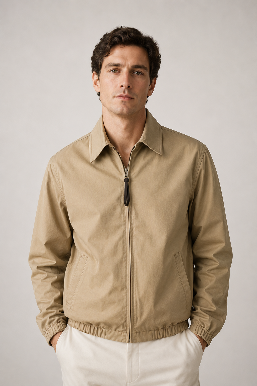 Men's Boxy Casual Jacket | Zip-Up Jacket Men | Relaxed Fit | Lightweight Everyday Outerwear | Steven & Levon