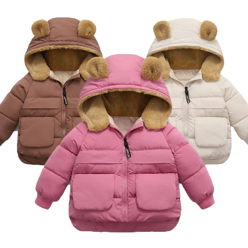 Kids Hooded Puffer Jacket | Boys & Girls | Fleece Lined | Winter Coat | Warm Outerwear | Steven & Levon