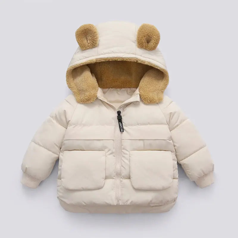 Kids Hooded Puffer Jacket | Boys & Girls | Fleece Lined | Winter Coat | Warm Outerwear | Steven & Levon