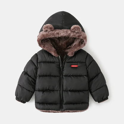 Kids Hooded Puffer Jacket | Boys & Girls | Fleece Lined | Winter Coat | Warm Outerwear | Steven & Levon