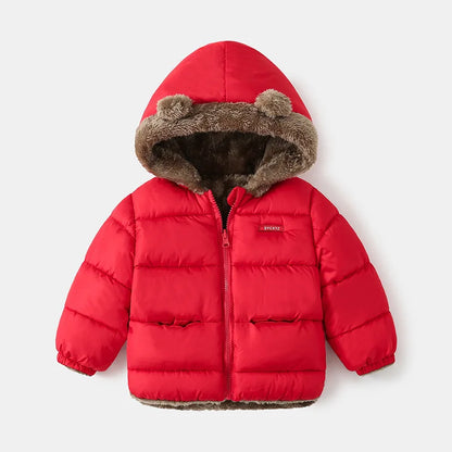Kids Hooded Puffer Jacket | Boys & Girls | Fleece Lined | Winter Coat | Warm Outerwear | Steven & Levon