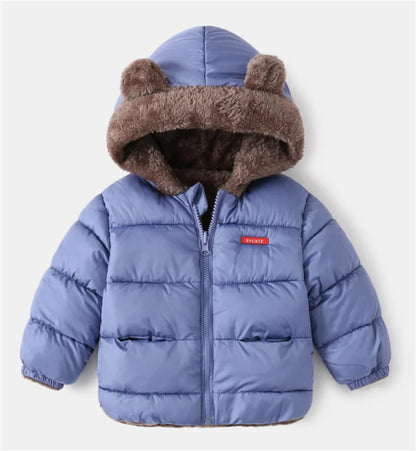 Kids Hooded Puffer Jacket | Boys & Girls | Fleece Lined | Winter Coat | Warm Outerwear | Steven & Levon