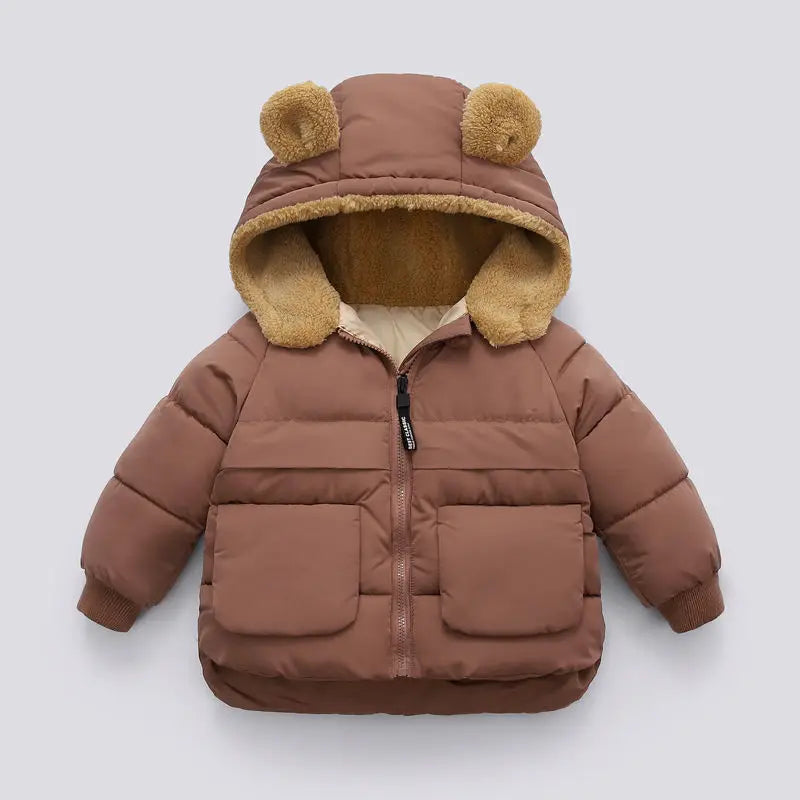 Kids Hooded Puffer Jacket | Boys & Girls | Fleece Lined | Winter Coat | Warm Outerwear | Steven & Levon