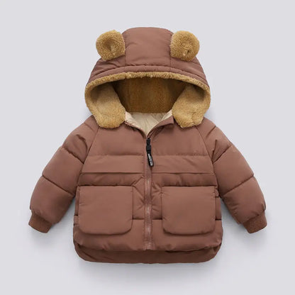 Kids Hooded Puffer Jacket | Boys & Girls | Fleece Lined | Winter Coat | Warm Outerwear | Steven & Levon