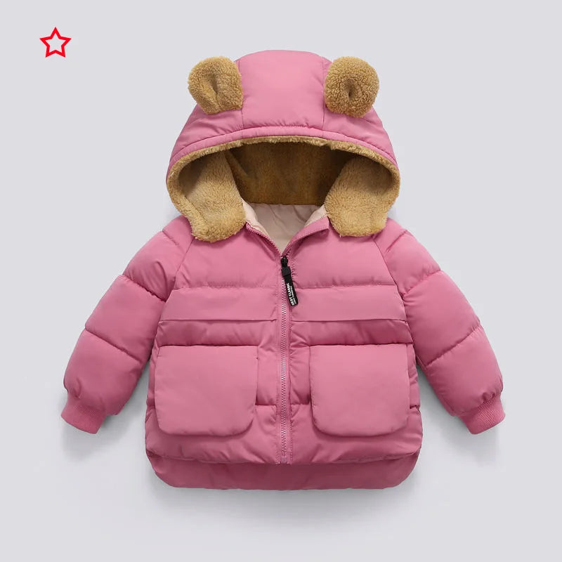 Kids Hooded Puffer Jacket | Boys & Girls | Fleece Lined | Winter Coat | Warm Outerwear | Steven & Levon