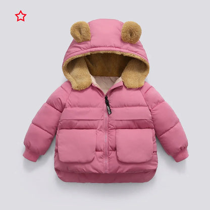 Kids Hooded Puffer Jacket | Boys & Girls | Fleece Lined | Winter Coat | Warm Outerwear | Steven & Levon