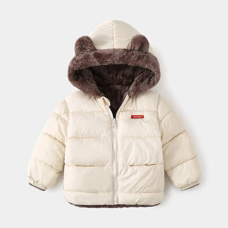 Kids Hooded Puffer Jacket | Boys & Girls | Fleece Lined | Winter Coat | Warm Outerwear | Steven & Levon