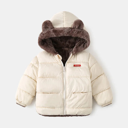Kids Hooded Puffer Jacket | Boys & Girls | Fleece Lined | Winter Coat | Warm Outerwear | Steven & Levon
