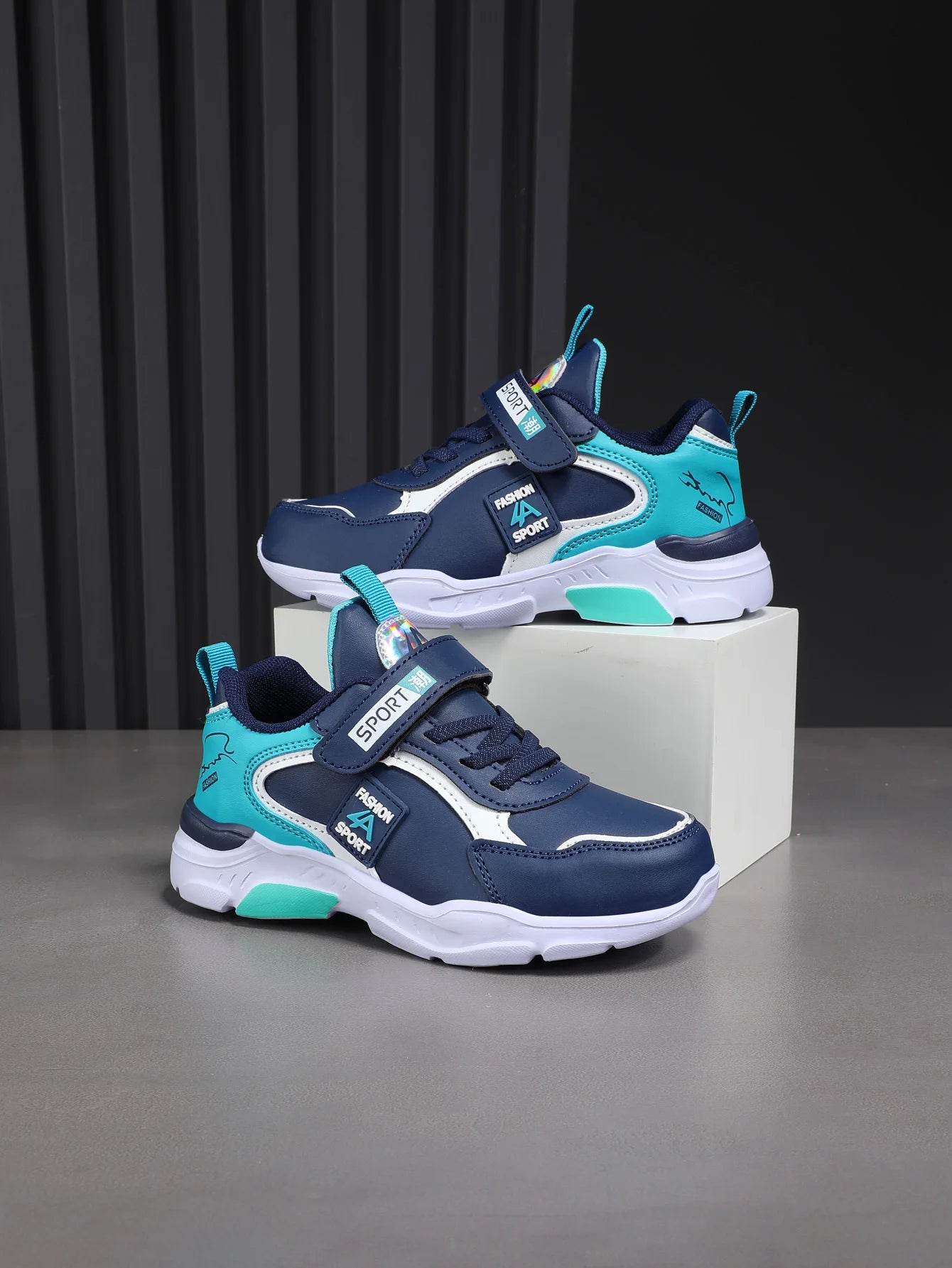 Kids Sports Sneakers | Boys | Breathable | Hook & Loop Strap | Non-Slip Running Shoes | Yellow | Steven & Levon