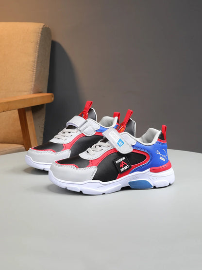 Kids Sports Sneakers | Boys | Breathable | Hook & Loop Strap | Non-Slip Running Shoes | Yellow | Steven & Levon