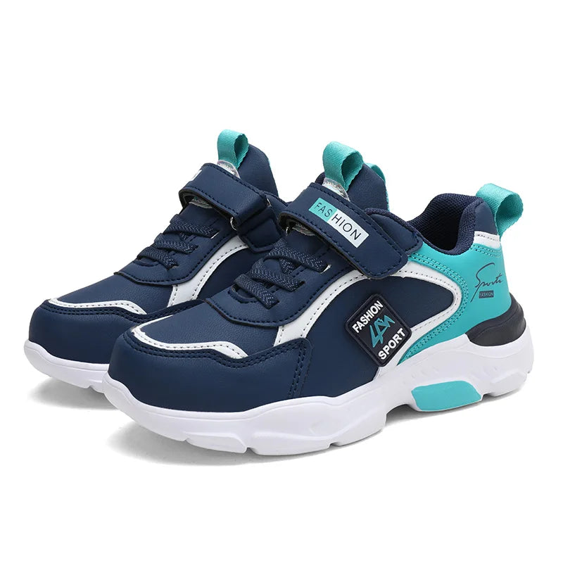 Kids Sports Sneakers | Boys | Breathable | Hook & Loop Strap | Non-Slip Running Shoes | Yellow | Steven & Levon