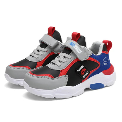 Kids Sports Sneakers | Boys | Breathable | Hook & Loop Strap | Non-Slip Running Shoes | Yellow | Steven & Levon