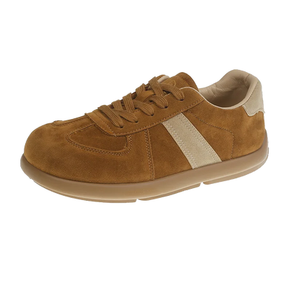 Women's Casual Sneakers | Wide Toe | Lace-Up | Soft Comfort Walking Shoes | Caramel | Steven & Levon