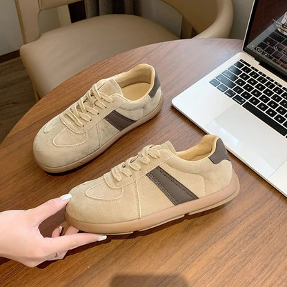 Women's Casual Sneakers | Wide Toe | Lace-Up | Soft Comfort Walking Shoes | Caramel | Steven & Levon
