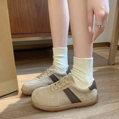 Women's Casual Sneakers | Wide Toe | Lace-Up | Soft Comfort Walking Shoes | Caramel | Steven & Levon