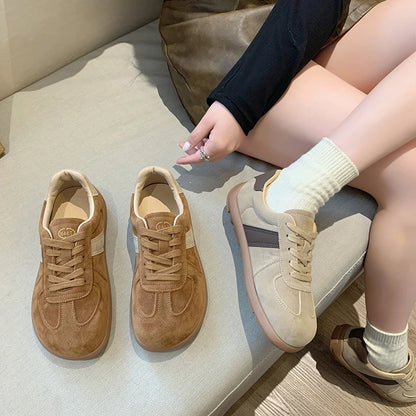 Women's Casual Sneakers | Wide Toe | Lace-Up | Soft Comfort Walking Shoes | Caramel | Steven & Levon