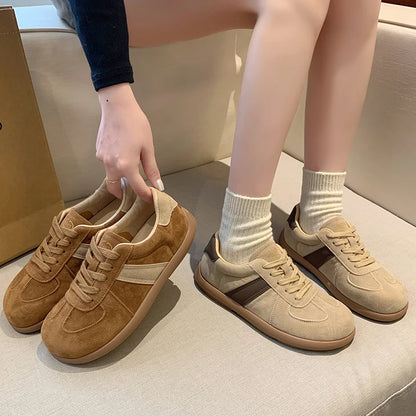 Women's Casual Sneakers | Wide Toe | Lace-Up | Soft Comfort Walking Shoes | Caramel | Steven & Levon