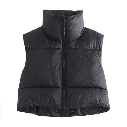 Women's Down Vest | Cotton Quilted | Lightweight Sleeveless Stand Collar | Steven & Levon