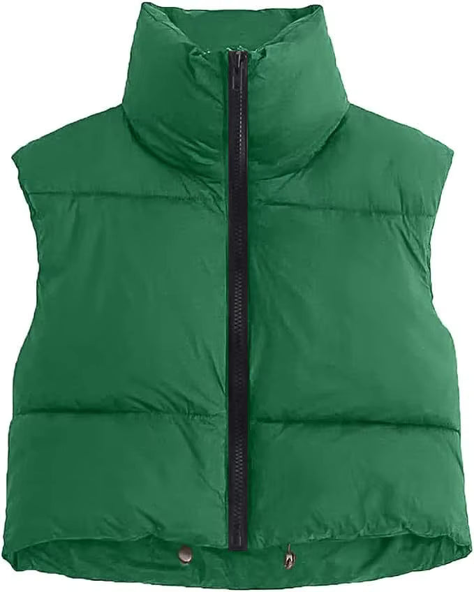 Women's Down Vest | Cotton Quilted | Lightweight Sleeveless Stand Collar | Steven & Levon