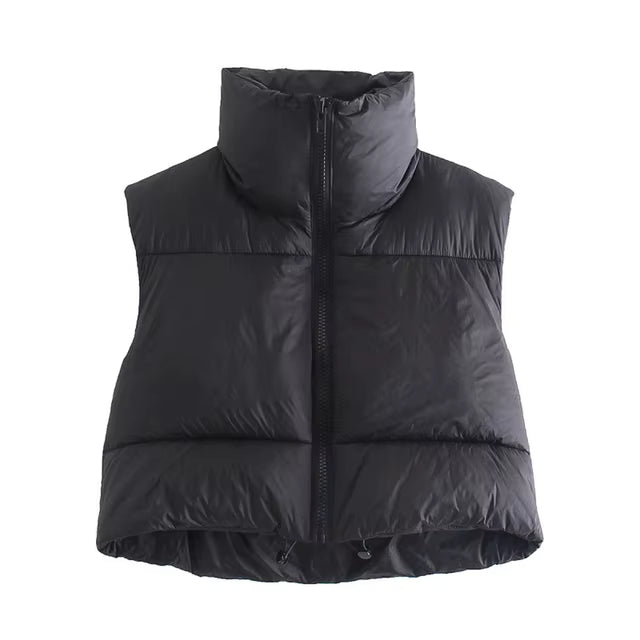 Women's Down Vest | Cotton Quilted | Lightweight Sleeveless Stand Collar | Steven & Levon