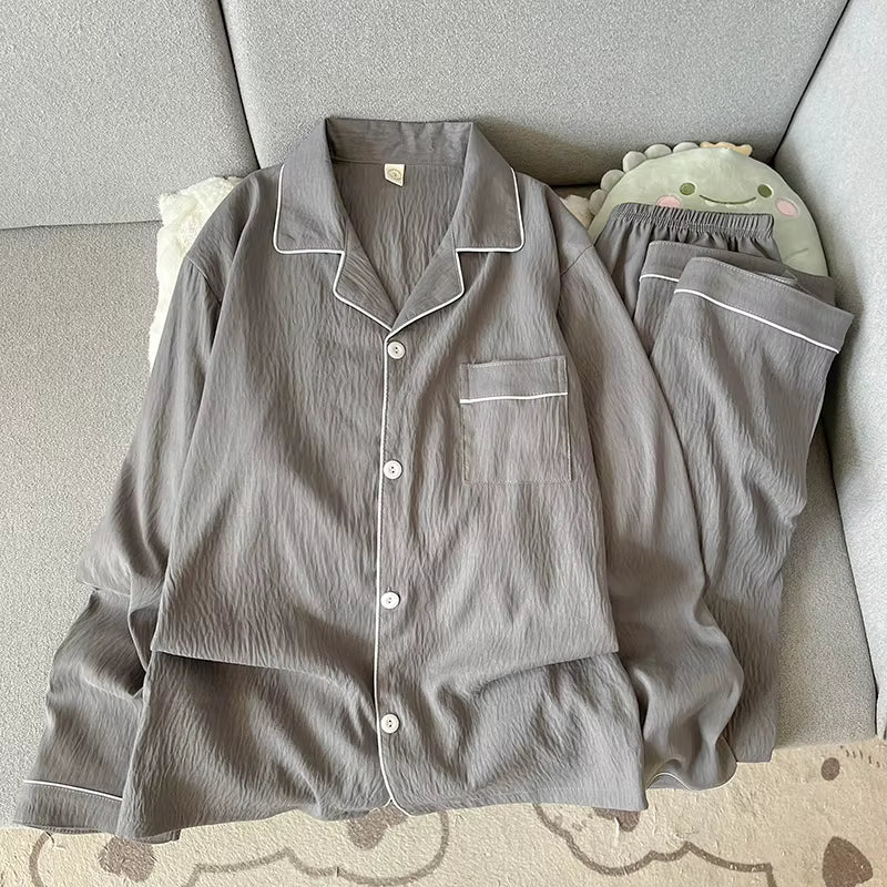 Classic Sleepwear | Men's Pajama | Plus Size | Lapel Collar | Long Sleeve | Steven & Levon