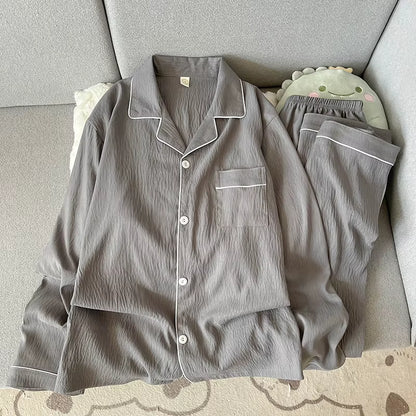 Classic Sleepwear | Men's Pajama | Plus Size | Lapel Collar | Long Sleeve | Steven & Levon