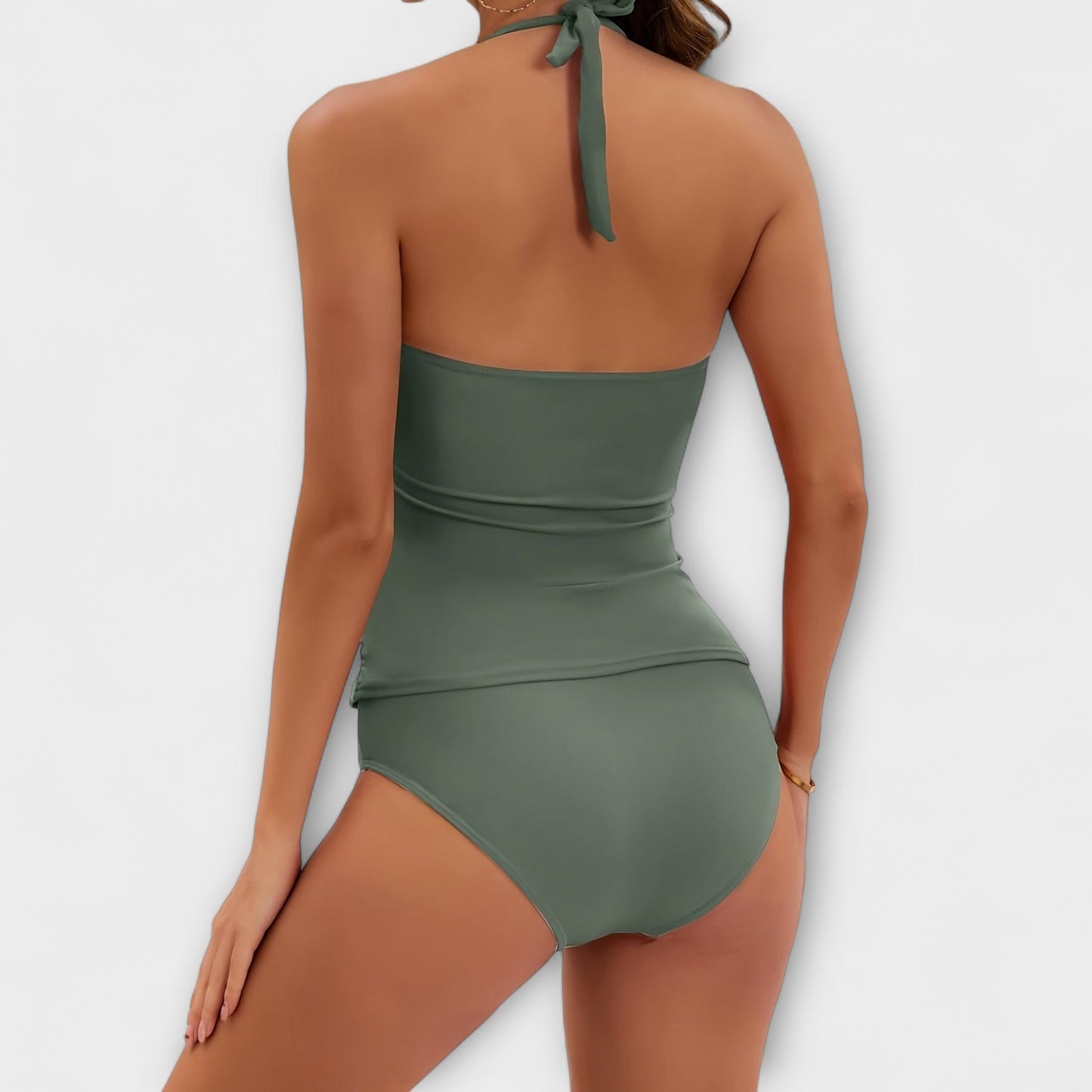 One Piece Swimsuit | Women | Soft Stretch Swim Fabric | Halter Neckline & Supportive Fit | Steven & Levon