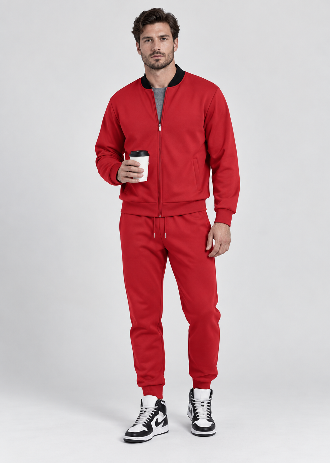 Men's Tracksuit | Zipped Jacket and Trousers | Casual Two Piece Sportswear Set | Steven & Levon