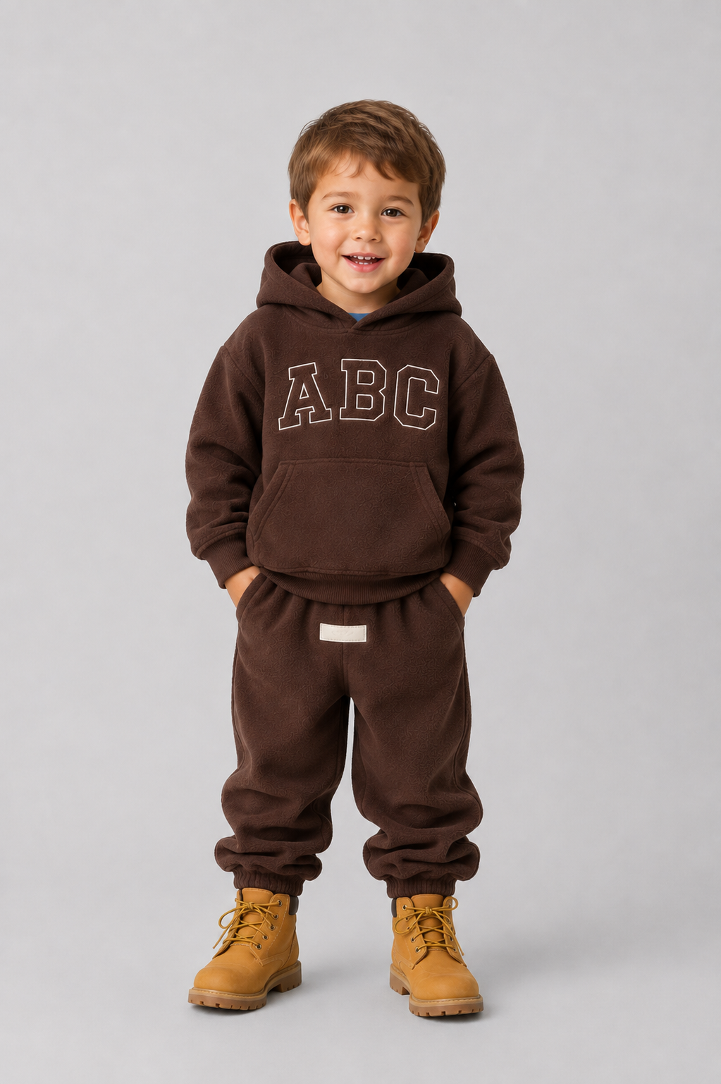 Kids Fleece Hoodie & Jogger Set | Boys & Girls | ABC Pullover | Winter Tracksuit | Steven & Levon