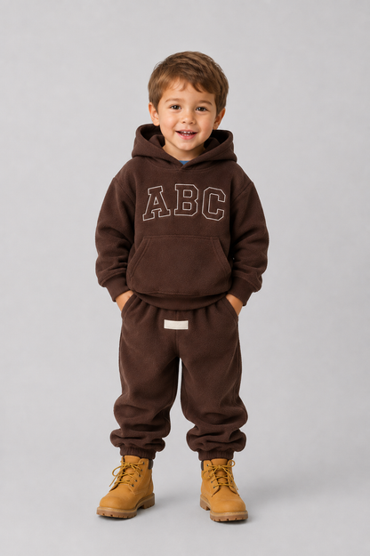 Kids Fleece Hoodie & Jogger Set | Boys & Girls | ABC Pullover | Winter Tracksuit | Steven & Levon