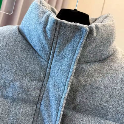 Women's Grey Padded Gilet | Warm Cotton Sleeveless High Neck Vest | Steven & Levon