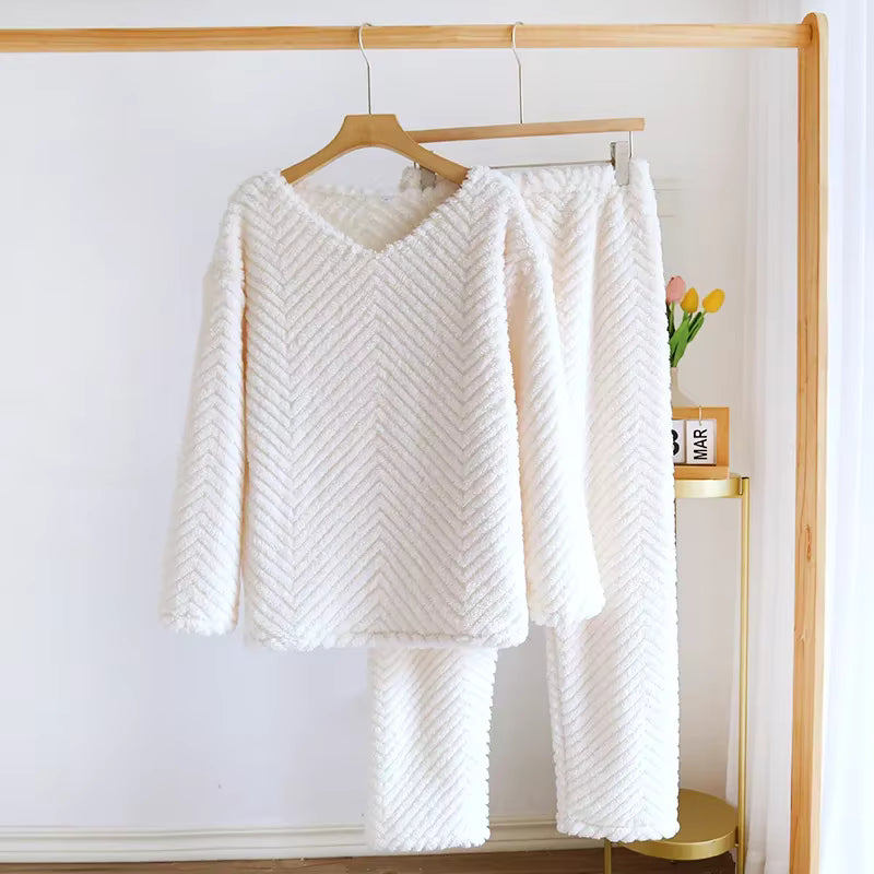 Women's Winter Pyjama Set | Coral Fleece | Thick Warm 2-Piece Plush Loungewear | Steven & Levon
