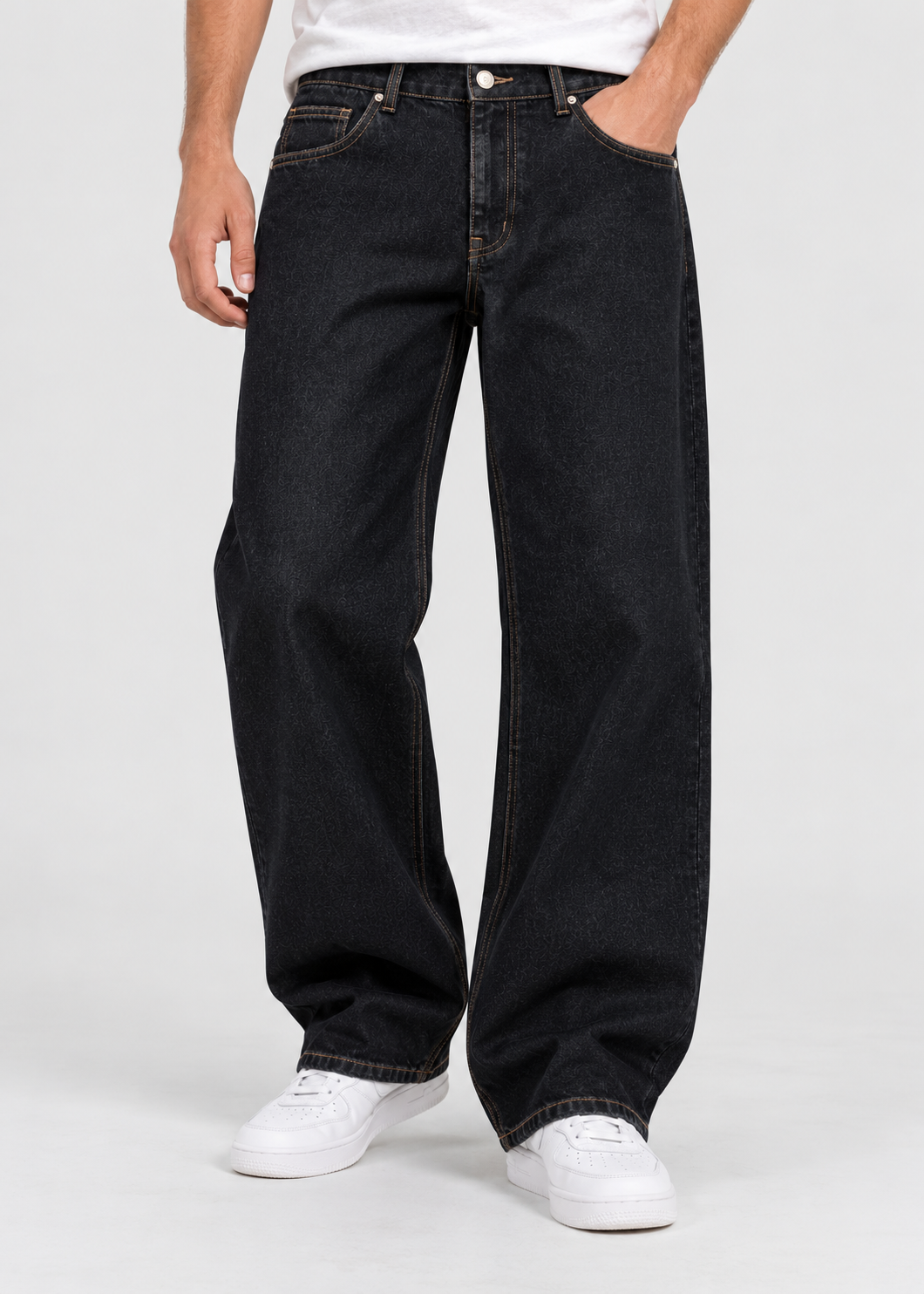 Baggy Wide-Leg Jeans | Cherry Blossom Embroidery | Streetwear Style | Steven & Levon