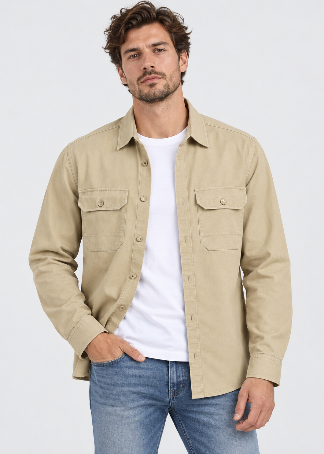 Men's Cotton Casual Shirt | Cotton | Relaxed Fit Button-Up | Everyday Smart Casual | Steven & Levon